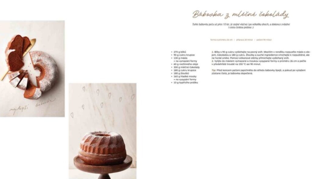 Recept  Na bábovku z mléčné čokolády z knihy Vše Sladké od Ivety Fabešové z IF Café.
