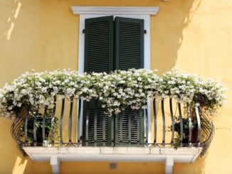 balkon s květinami