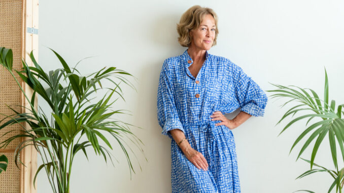 Beautiful mature senior woman at home